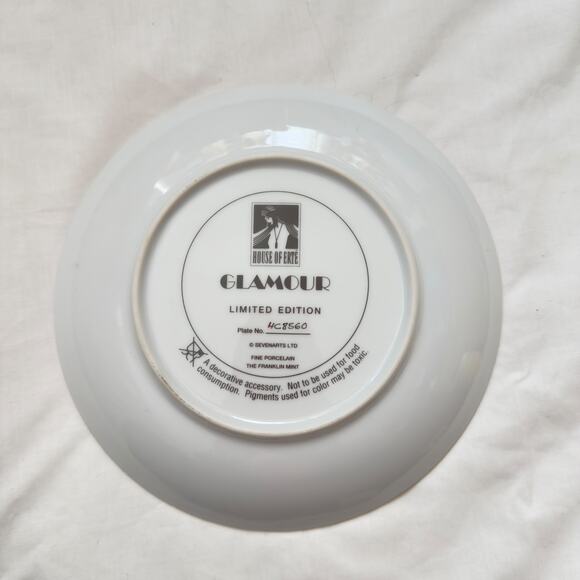 House of Erte Art Deco Seven Arts set of 6 Gilded Plates Franklin Vintage 1990s - Picture 4 of 16